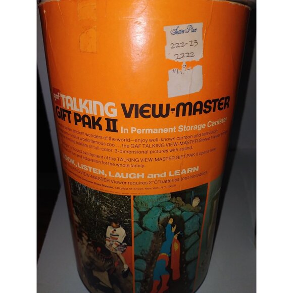 GAF Talking View-Master Gift Pak II W/Viewer & Reels In Canister-Rare Set 1970’s - Picture 2 of 10